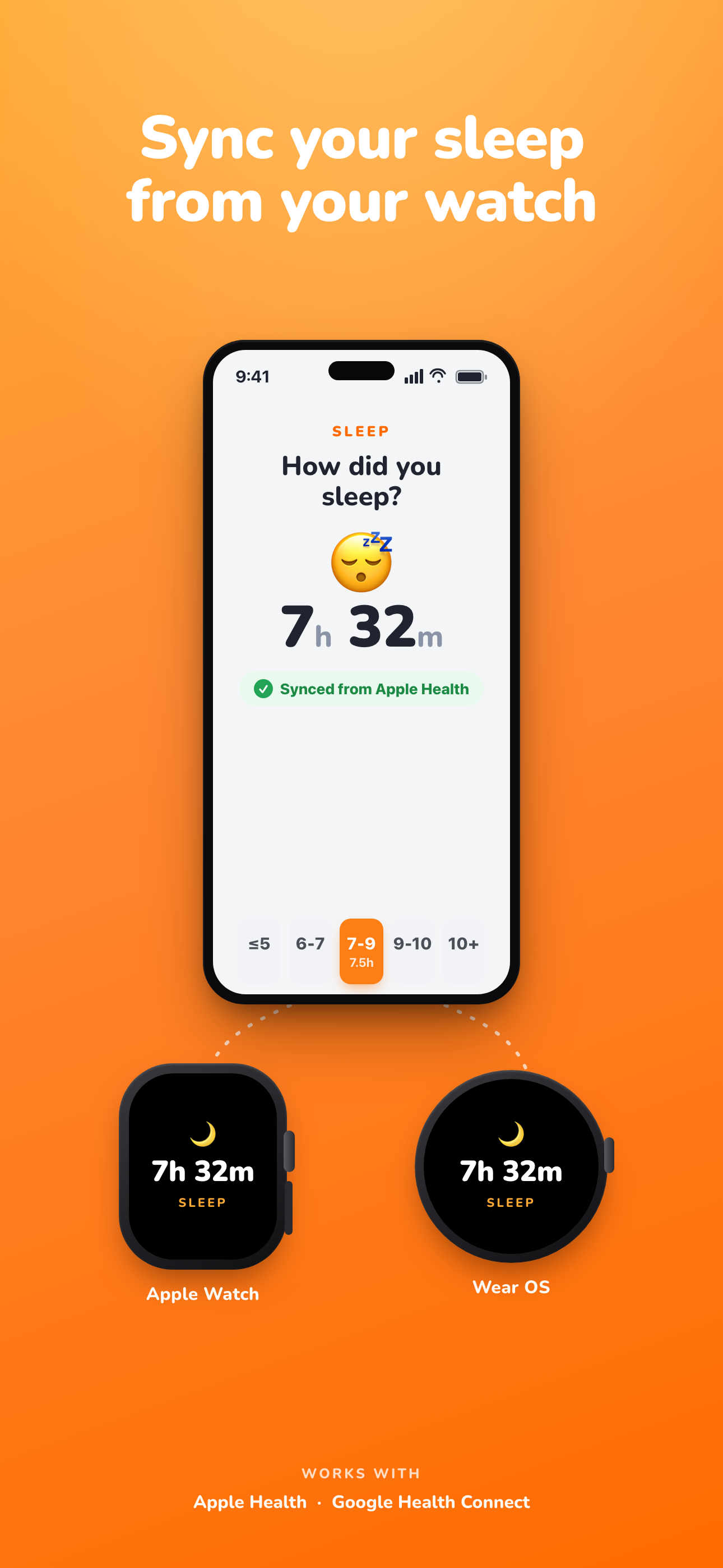 Sleep tracking from your watch